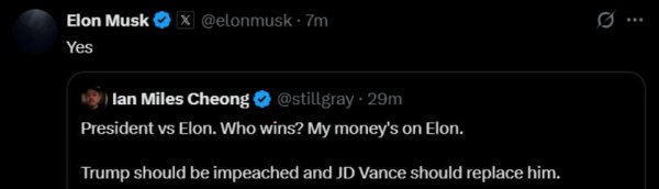 星迈网 马斯克公开表态：特朗普应该被弹劾